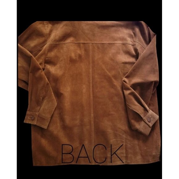 Mens Vtg Brown 100% Leather Button-Up Jacket With Lining & Inside Pocket - Picture 3 of 11